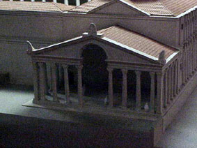 Reconstruction of the curia in the model of the forum  (Nyon Roman Museum)