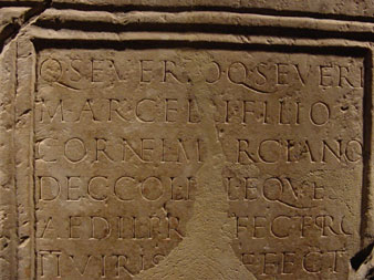 An inscription in the Nyon Roman Museum
