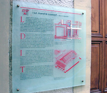 Information panel  at place du Marché, Nyon