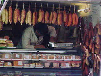 A butcher on Market Day in Nyon