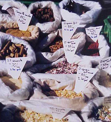 Selling spices Market Day in Nyon