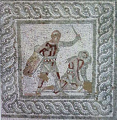 gladiator mosaic in Agusta Raurica