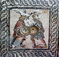 gladiator mosaic in Agusta Raurica