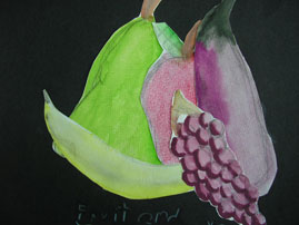 fruit collage in water color