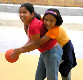 students playing together