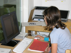 girl using computer