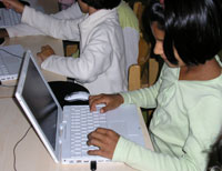 Girl using a computer